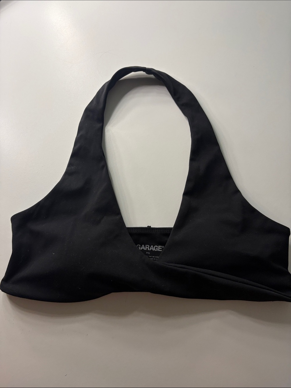 Garage Black Halter Bralette Top